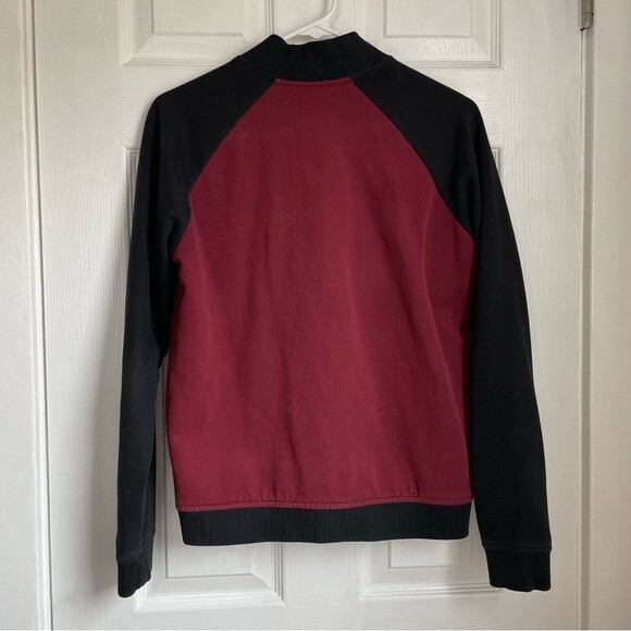 Letterman varsity jacket button snaps black maroon size M retro style Old navy - Picture 6 of 6